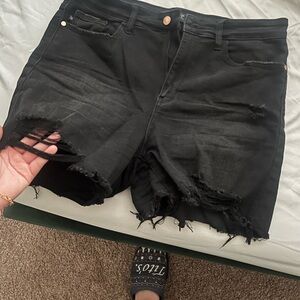 Judy Blue Black Denim Shorts